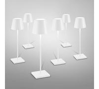 Zafferano Poldina Pro lampada da tavolo ricaricabile set da 6, LED USB con stazione di ricarica, LD0350RP+LD0340B3#6, Poldina Pro; Poldina [Lampade per Interni > Lampade da Tavolo]