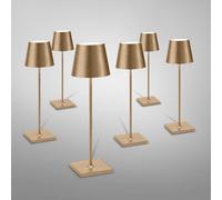 Zafferano Poldina Pro lampada da tavolo ricaricabile set da 6, LED USB con stazione di ricarica, LD0350RP+LD0340BFO#6, Poldina Pro; Poldina [Lampade per Interni > Lampade da Tavolo]