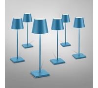 Zafferano Poldina Pro lampada da tavolo ricaricabile set da 6, LED USB con stazione di ricarica, LD0350RP+LD0340A3#6, Poldina Pro; Poldina [Lampade per Interni > Lampade da Tavolo]
