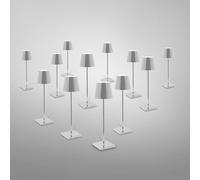 zafferano Poldina set da 12 lampade da tavolo ricaricabili, LED con stazione di ricarica, LD0350RP#2+LD0340C3#12, Poldina Pro Poldina [Lampade per Interni > Lampade da Tavolo]