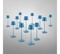 zafferano Poldina set da 12 lampade da tavolo ricaricabili, LED con stazione di ricarica, LD0350RP#2+LD0340A3#12, Poldina Pro Poldina [Lampade per Interni > Lampade da Tavolo]