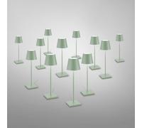 zafferano Poldina set da 12 lampade da tavolo ricaricabili, LED con stazione di ricarica, LD0350RP#2+LD0340G3#12, Poldina Pro Poldina [Lampade per Interni > Lampade da Tavolo]