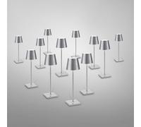zafferano Poldina set da 12 lampade da tavolo ricaricabili, LED con stazione di ricarica, LD0350RP#2+LD0340BFA#12, Poldina Pro Poldina [Lampade per Interni > Lampade da Tavolo]