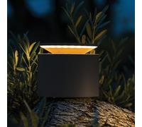 Zafferano, Push-Up, Lampada da Tavolo Ricaricabile e Senza Fili con Controllo Touch, Utilizzabile anche come Lampada da Esterni, Dimmer, 2200-3000 K, Altezza 80-100 cm, Colore Grigio Scuro