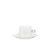 Zafferano S.R.L. Bilia, tazza da tè con piattino trasparente 22 cl Bilia, tazza da tè con piattino trasparente 22 cl