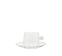 Zafferano S.R.L. Bilia, tazza da tè con piattino trasparente/bianco 22 cl Bilia, tazza da tè con piattino trasparente/bianco 22 cl