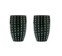 Zafferano Set 2 Bicchieri Tumbler Perle in Vetro Nero