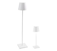 Zafferano, Set Lampade Poldina Pro + Poldina XXL, Lampade da Tavolo e da Terra, Ricaricabili e Senza Fili con Controllo Touch, Adatte per Salotto ed Esterni, Dimmer, Colore Bianco