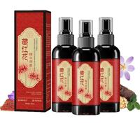 Zafferano spray per capelli - 100 ml essenza zafferano siero grigio a nero, spray per capelli vegetali a lunga durata, rinforzante per le radici dei capelli, spray lucido leggero e non grasso (3 pezzi
