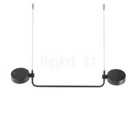 Zafferano Super O Lampada ricaricabile LED con Kit di sospensione - lineare - 2 fuochi, nero opaco