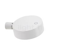 Zafferano Super O Lampada ricaricabile LED con Supporto a parete fisso, bianco opaco