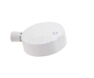 Zafferano Super O Lampada ricaricabile LED con Supporto a parete fisso, bianco opaco