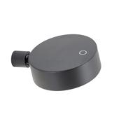 Zafferano Super O Lampada ricaricabile LED con Supporto a parete fisso, nero opaco