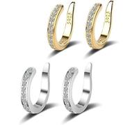 Zafiller Ear Clip, Ear Corrector Non Piercing Ears Cuff Cartilage Earrings, Pierceless Ears Cuff Earring for Women, Portable and Adjustable Fake Earrings (mixed 2pairs)