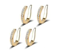 Zafiller Ear Clip,Pierceless Ear Cuff Earrings for Women, Non Pierced Clip on Cartilage Earring Adjustable Fake Earrings,Thin Chunky Ear Cuffs Non Piercing for Women (Gold-2Pairs)