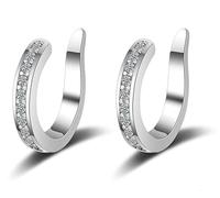 Zafiller Ear Clip,Pierceless Ear Cuff Earrings for Women, Non Pierced Clip on Cartilage Earring Adjustable Fake Earrings,Thin Chunky Ear Cuffs Non Piercing for Women (Silver-1Pair)