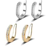 Zafiller Ear Clip,Pierceless Ear Cuff Earrings for Women, Non Pierced Clip on Cartilage Earring Adjustable Fake Earrings,Thin Chunky Ear Cuffs Non Piercing for Women (Mixed-2Pairs)