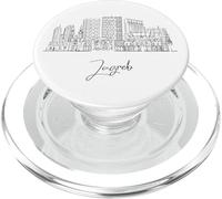Zagabria, croazia, orizzonte, viaggio, souvenir, nero, paesaggio urbano PopSockets PopGrip per MagSafe
