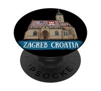 Zagabria Croazia Viaggio Souvenir Città Landmark Gift PopSockets PopGrip Adesivo