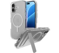 ZAGG Crystal Palace Snap KS Case Rinforzato in Grafene con Supporto Integrato per iPhone 16 [6,1 pollici], MagSafe Compatibile, Anti-Giallo, Shockproof (Trasparente)