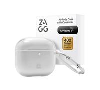 ZAGG Custodia con moschettone per AirPods Pro 2/1 - Custodia protettiva compatibile con ricarica wireless - Protezione a 360°, protezione da polvere e graffi, design in silicone resistente