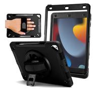 ZAGG Custodia robusta per tablet iPad 10,2" Gen 9/8/7 - Impugnatura a 360° e cavalletto, a prova di caduta fino a 1 m, ideale per professionisti in movimento, nero