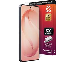 ZAGG Glass Elite - Pellicola protettiva per Samsung Galaxy S26+, in vetro temperato 5 volte più resistente, compatibile con scanner di impronte digitali, 30% vetro riciclato, InvisibleShield, facile