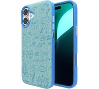 ZAGG London Snap Case per iPhone 16 Plus, design in tessuto ricamato, compatibile con MagSafe, protezione da cadute da 4 m con grafene, sottile e leggera, compatibile con ricarica wireless, blu