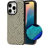 ZAGG London Snap Case per iPhone 16 Pro, design in tessuto labirinto fosforescente, compatibile con MagSafe, protezione contro le cadute da 4 m, rinforzo in grafene, ricarica wireless, finitura in
