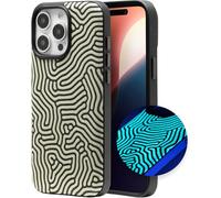 ZAGG London Snap Case per iPhone 16 Pro Max - Design in tessuto con labirinto fosforescente con finitura in tessuto, compatibile con MagSafe, protezione contro le cadute da 4 m, rinforzato con grafene