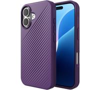 ZAGG Luxe - Custodia a scatto per iPhone 16, ricarica wireless MagSafe, protezione contro le cadute da 3 m, ecologica, rinforzata con grafene, design ondulato, viola uva