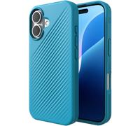 ZAGG Luxe Snap Case for iPhone 16 - MagSafe Wireless Charging, 10ft Drop Protection, Eco-Friendly, Graphene Reinforced, Ripple Design, River Blue