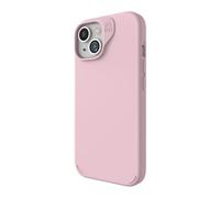 ZAGG Manhattan - Custodia a scatto per iPhone 15, in silicone di alta qualità, materiale in grafene resistente, superficie liscia con comoda impugnatura ondulata, custodia MagSafe color pesca