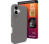 ZAGG Manhattan - Custodia a scatto per iPhone 17, colore grigio argilla, protezione dalle cadute (4 m), silicone morbido al tatto, sottile e leggera, superficie liscia e impugnatura antiscivolo