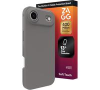 ZAGG Manhattan - Custodia a scatto per iPhone Air, argilla grigia, protezione dalle cadute (4 m), silicone morbido al tatto, sottile e leggera, superficie liscia e impugnatura antiscivolo, compatibile