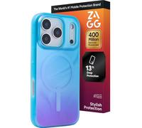 ZAGG Milan - Custodia a scatto per iPhone 17 Pro, motivo: Aurora profonda, custodia rinforzata in grafene con protezione dalle cadute (4 m), bordi testurizzati e design scintillante, compatibile con