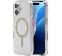 ZAGG Milan Snap Case rinforzato in grafene per iPhone 16 [6,1 pollici], compatibile con MagSafe, anti-ingiallimento, design sottile, presa sicura, alla moda, cover posteriore antiurto (Gold Glitter)