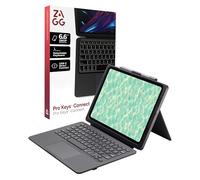 ZAGG Pro Keys Connect - Custodia con tastiera per iPad Pro da 11" (M4), tastiera USB-C Direct Connect con trackpad, tasti retroilluminati staccabili, protezione contro le cadute da 2 m, cavalletto e