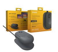 ZAGG Pro Mouse W/Wireless Charging Pad, Universale, Senza Batterie, Ricarica con l'Uso, Carbone