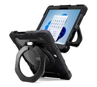 ZAGG Robusta custodia per tablet per Microsoft Surface Go 4/3/2, protezione dagli urti, testata contro cadute da 2 m, cavalletto girevole a 360° e impugnatura, porta pennino, policarbonato e silicone