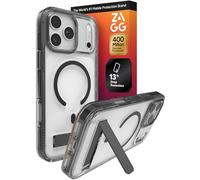 ZAGG Santa Cruz - Custodia a scatto con cavalletto per iPhone 17 Pro Max, colore nero corvino, protezione contro le cadute (4 m), compatibile con ricarica MagSafe, tecnologia anti-ingiallimento