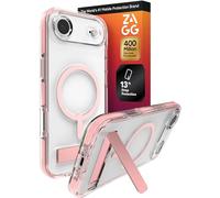 ZAGG Santa Cruz - Custodia a scatto con cavalletto per iPhone Air, sorbetto rosa, protezione contro le cadute (4 m), compatibile con ricarica MagSafe, tecnologia anti-ingiallimento ClearGuard