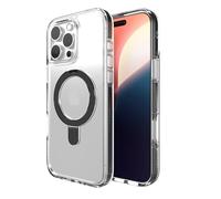 ZAGG Santa Cruz Snap RS Case Rinforzato in Grafene con Supporto a Anello Integrato per iPhone 16 Pro Max [6,9 pollici], MagSafe Compatibile, Anti-Giallo, Shockproof (Clear/Black)