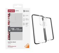 ZAGG Gear4 Santa Cruz D30 Custodia protettiva per Samsung Galaxy S23, 6,1 pollici, sottile, presa migliorata, chiarezza avanzata, ricarica wireless, antiurto, (nero)