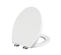 ZAGH Sedile WC a Forma di V, Copriwater Universale in PP, Tavoletta WC con Soft Close, Coperchio Water con Funzione di Sgancio Rapido, Toilet Seat con Cerniere Regolabile, Bianco,01B