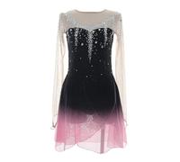 Zagitova Abito Da Pattinaggio Artistico For Donna, Abito Da Gara Di Pattinaggio Sul Ghiaccio Con Cerniera Posteriore For Ragazze, Abiti Da Ballo In Rete Sfumata(XL)