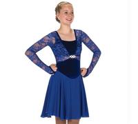 Zagitova Abito da pattinaggio artistico su ghiaccio for ragazze, gancio in pizzo da donna si riferisce all'abito da competizione con intarsi di diamanti(4XL)