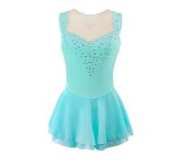 Zagitova Abito da Pattinaggio Di Figura for Ragazze E Donne Abiti Da Pattinaggio Su Ghiaccio Ad Alta Elasticità Abbigliamento da Pattinaggio Senza Maniche(4XL)