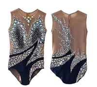 Zagitova Body da ginnastica ritmica, competizione senza maniche for ragazze, donne, squadra sportiva ad alta elasticità, pattinaggio di figura(XXXS)