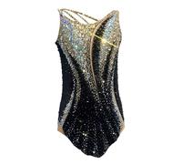 Zagitova Body Da Ginnastica Ritmica For Competizione, Senza Maniche, Con Spalline Sottili, For Ragazze(XS)